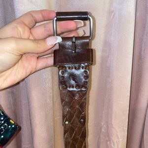 Genuine y2k(lol) American eagle leather braided belt 🦅